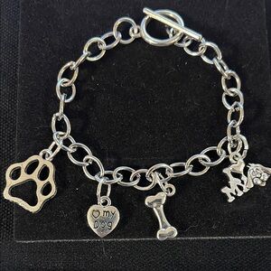 Dog Lover's Silver Charm Bracelet